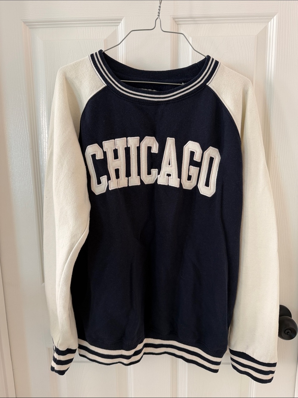 Chicago Crewneck Sweatshirt in Navy and Cream